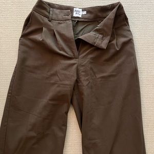 Brown Pleated Trousers (Princess Polly)
